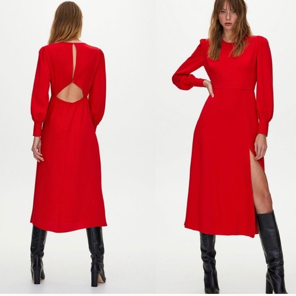 Babaton Dresses & Skirts - Babaton hamptons dress long sleeve sz 2 red